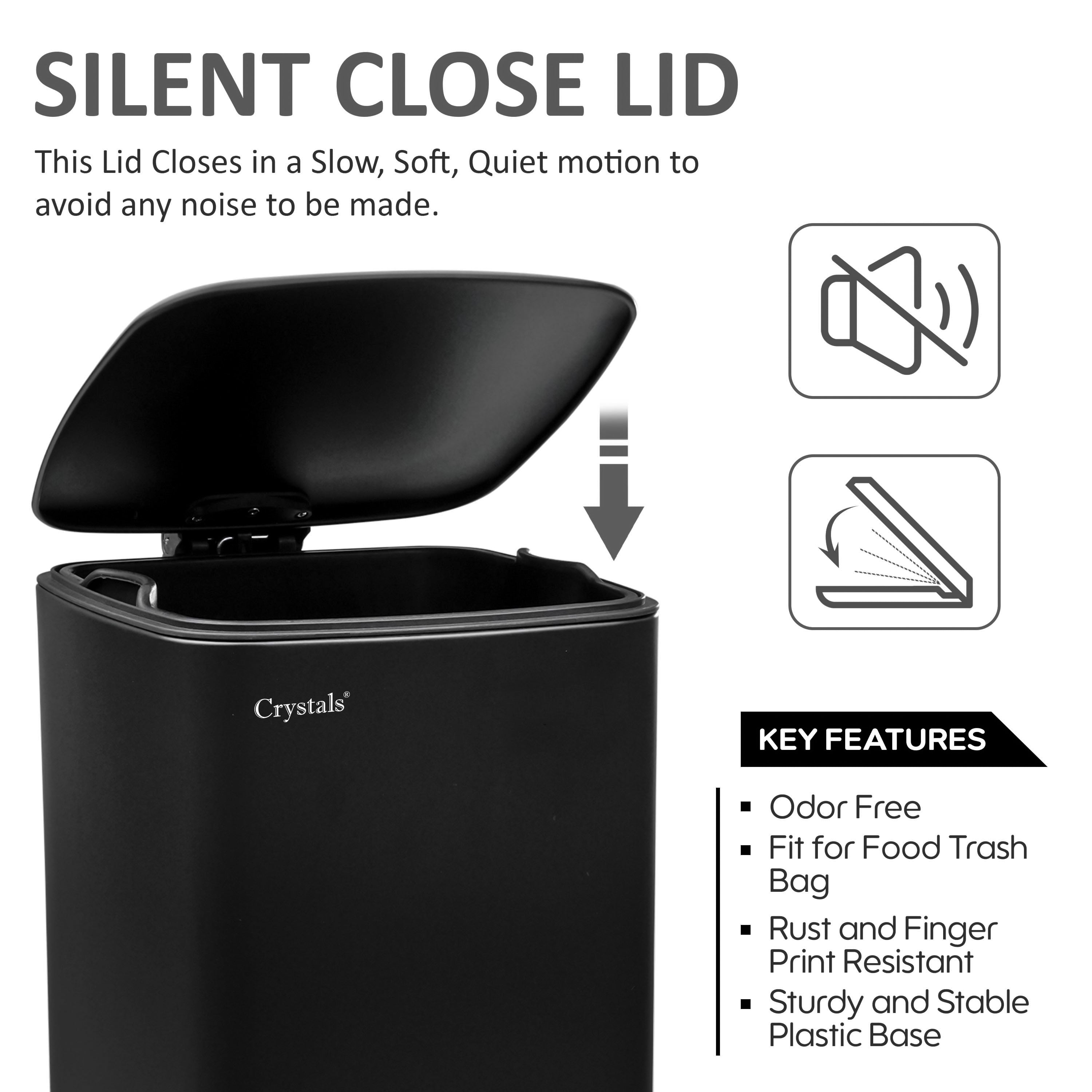 30L Stainless Steel Pedal Bin - Black