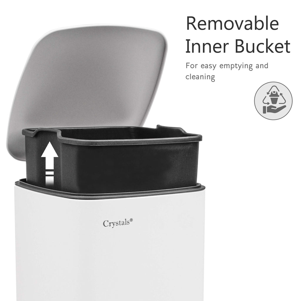 30L Square Pedal Bin with Soft-Close Lid