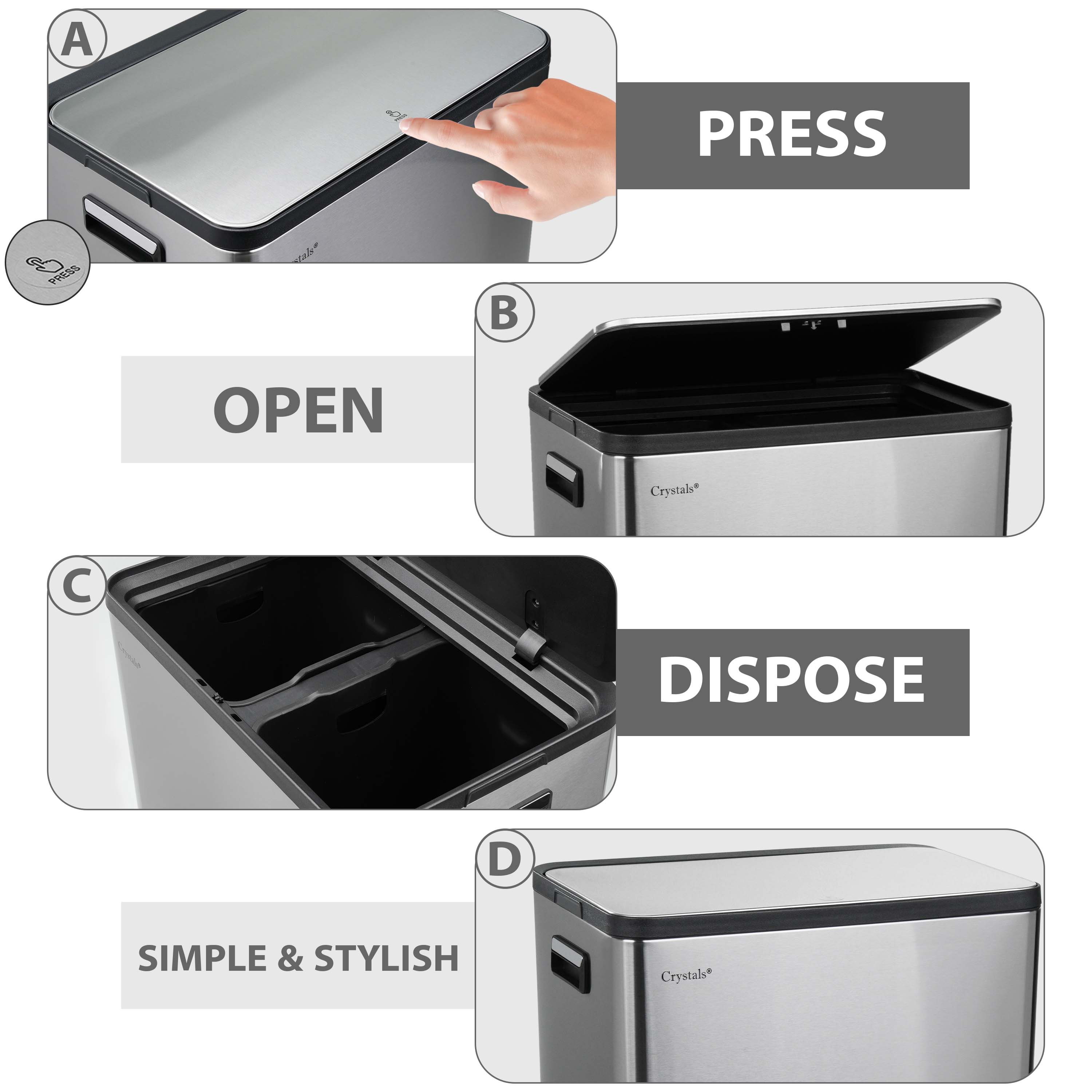 60L Dual Compartment Kitchen Bin