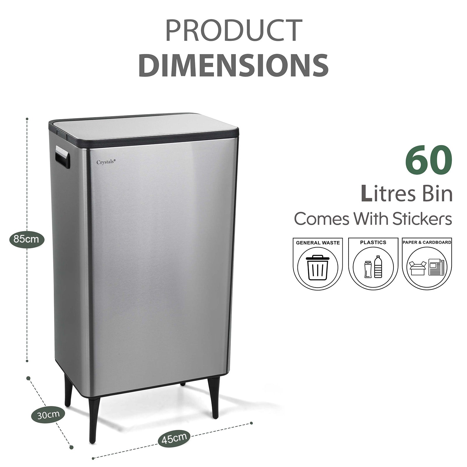 60L Dual Compartment Kitchen Bin