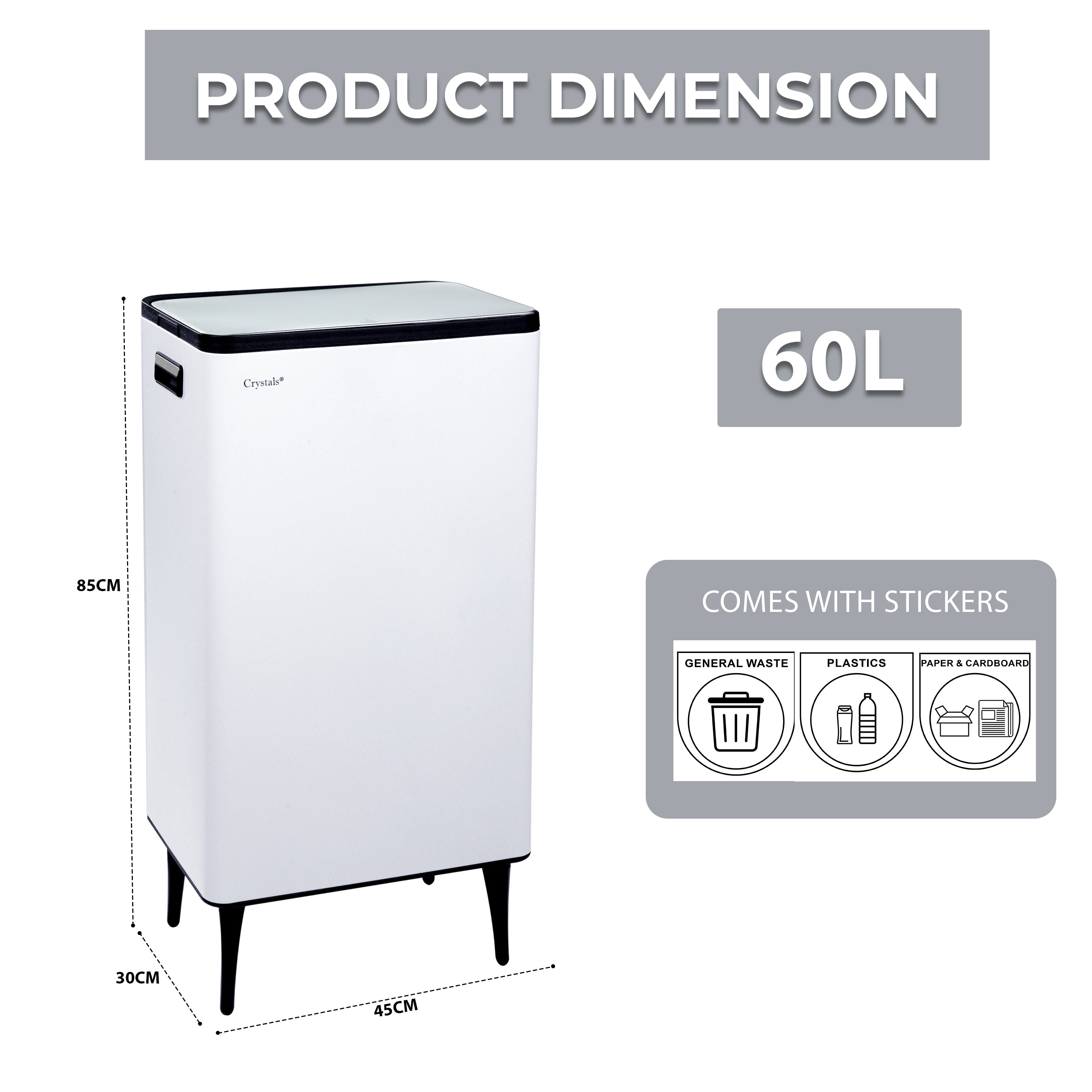 60L Dual Compartment Kitchen Bin