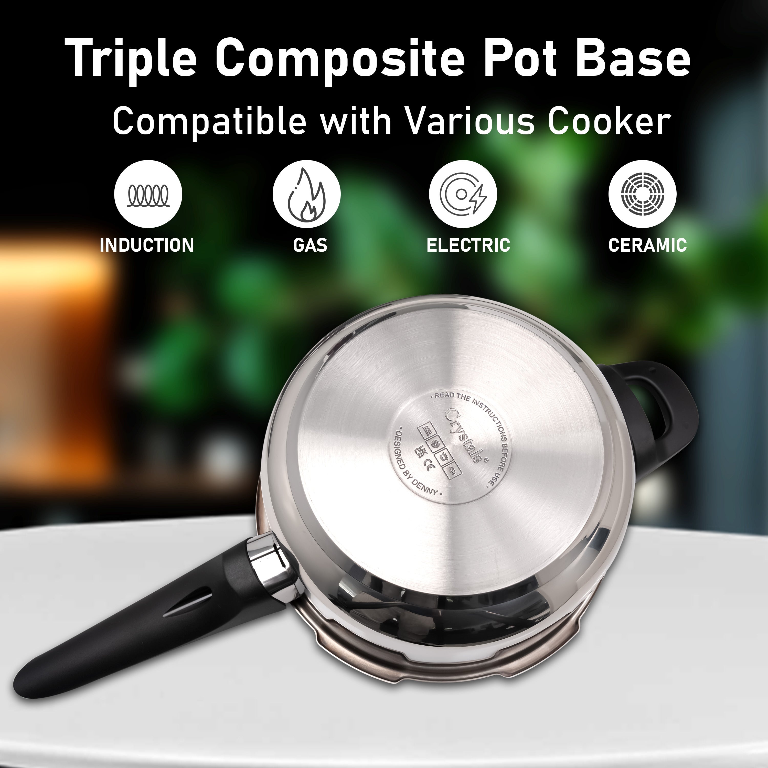 4/6 Litre Dual Handle Stainless Steel Pressure Cooker