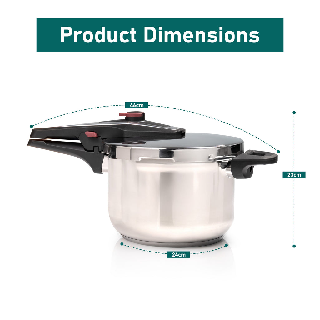 4/6 Litre Dual Handle Stainless Steel Pressure Cooker