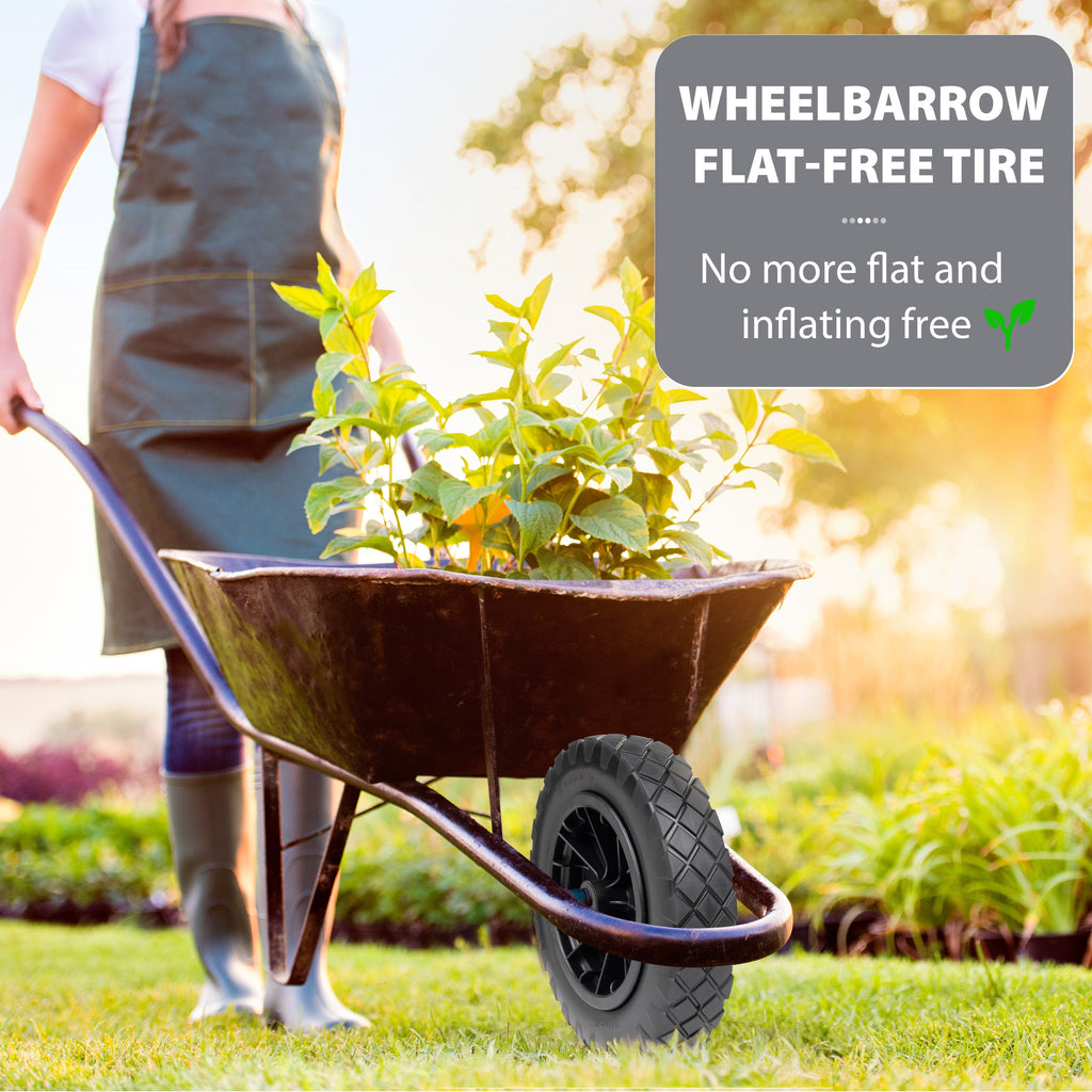 14" Puncture Proof Wheelbarrow Wheel - Black