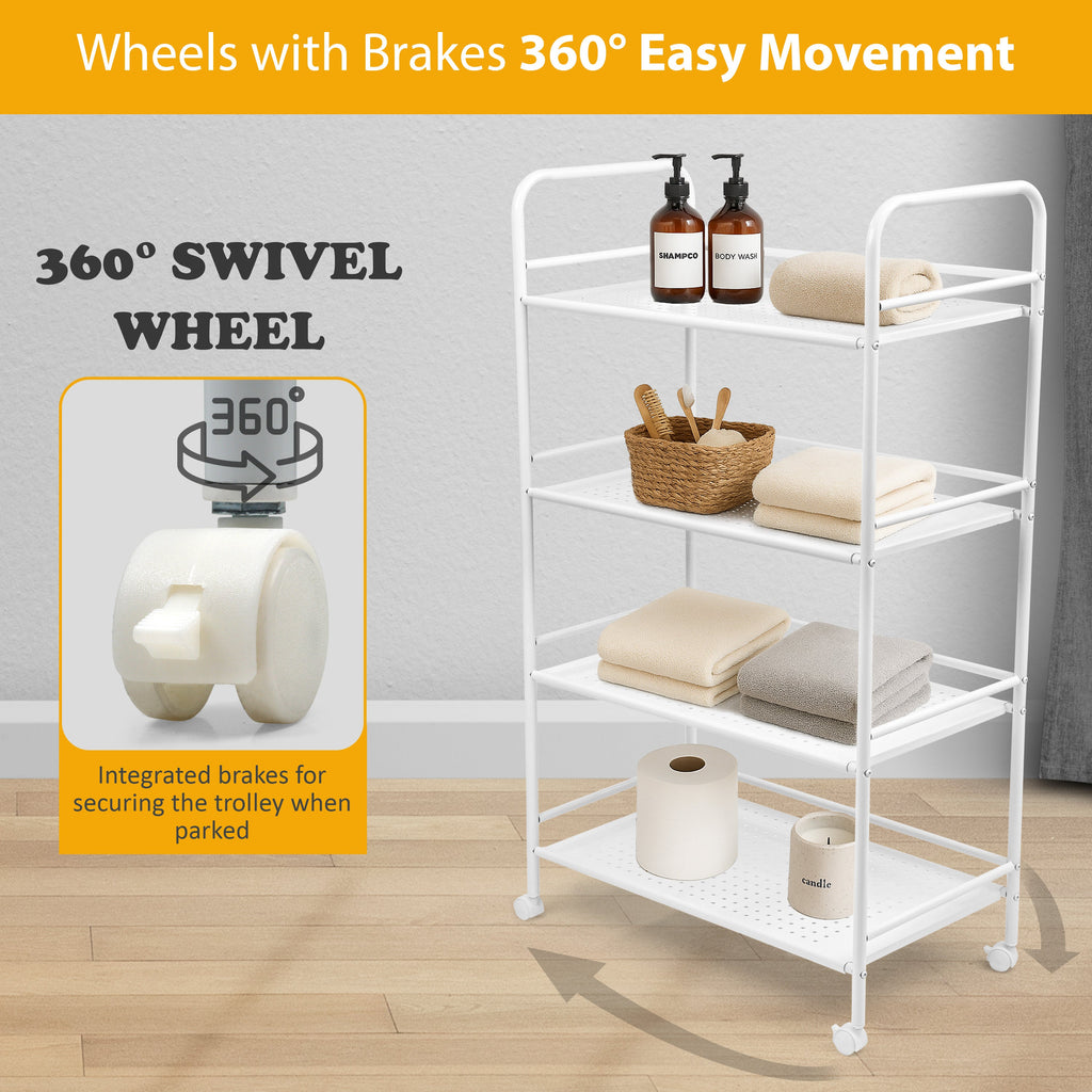 4 Tier Slim Kitchen Food Storage Trolley