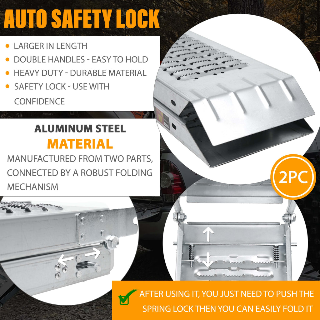 2-Pcs Steel Foldable Loading Ramp