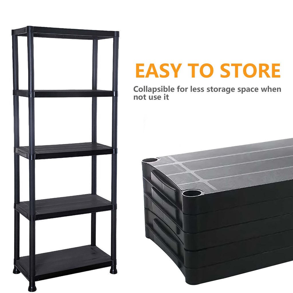 3/4/5 Tier Plastic Racking Shelving Storage Unit