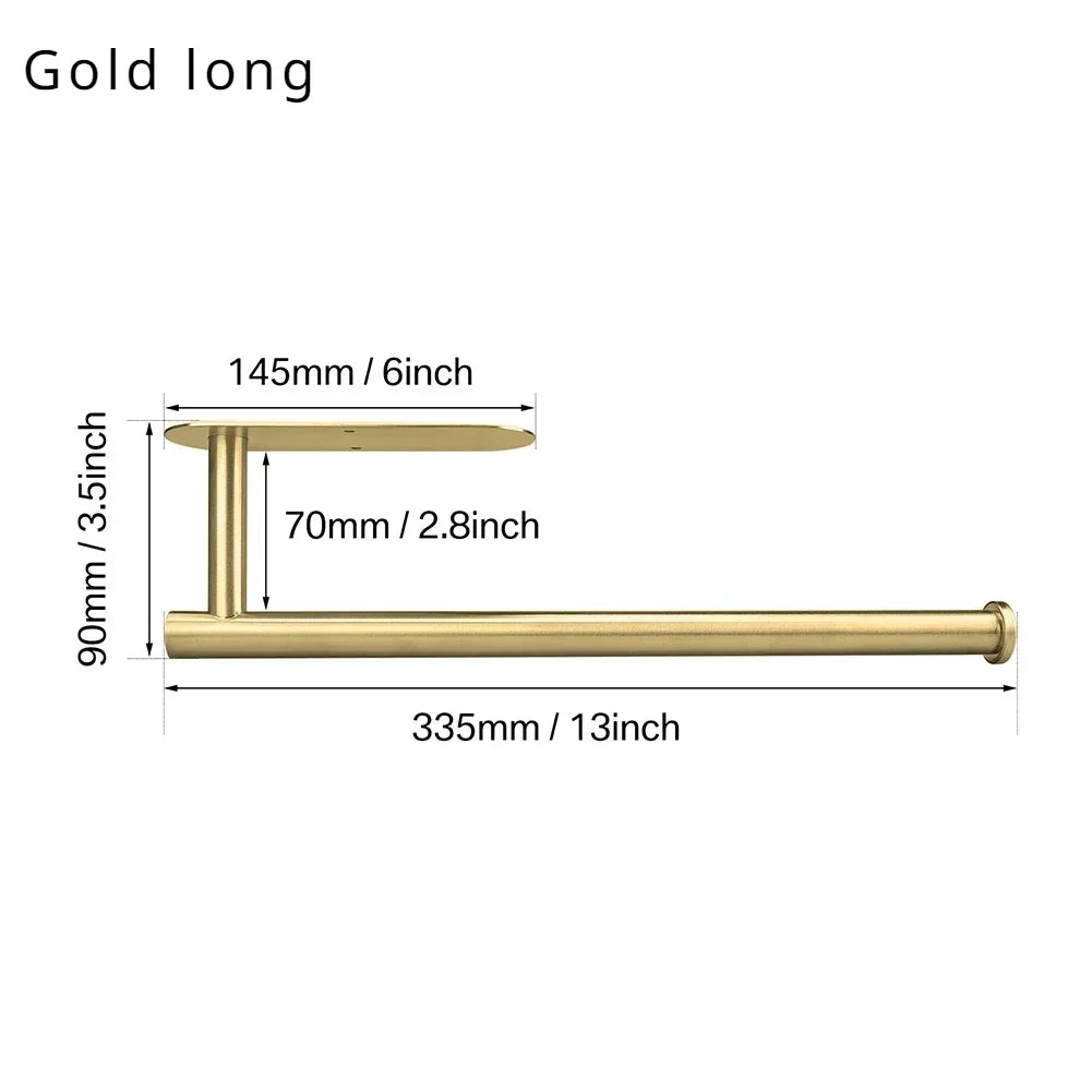 Adhesive Toilet Roll Paper Holder Organizer Wall Mount Storage Stand Kitchen Bathroom No Drill Tissue Towel Dispenser Stainless