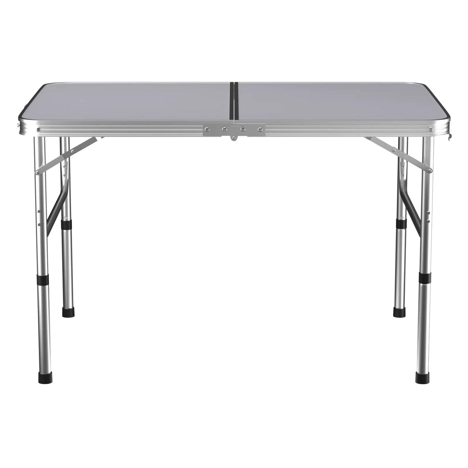 Picnic Folding Table Aluminium Foldable Adjustable Portable White Camping Table with Carrying Handle 90x60x37/67cm