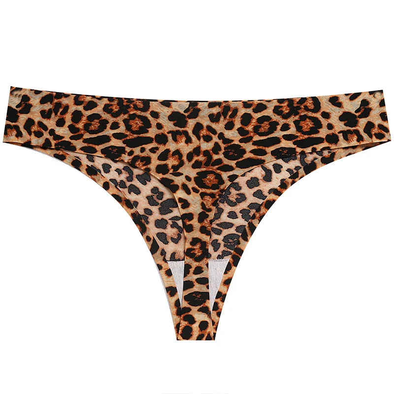 Giczi 3PCS/Set Women's Panties Fashion Leopard Thongs Woman Seamless Underwear Sexy Lingerie Breathable Cozy G-String Hot T-Back