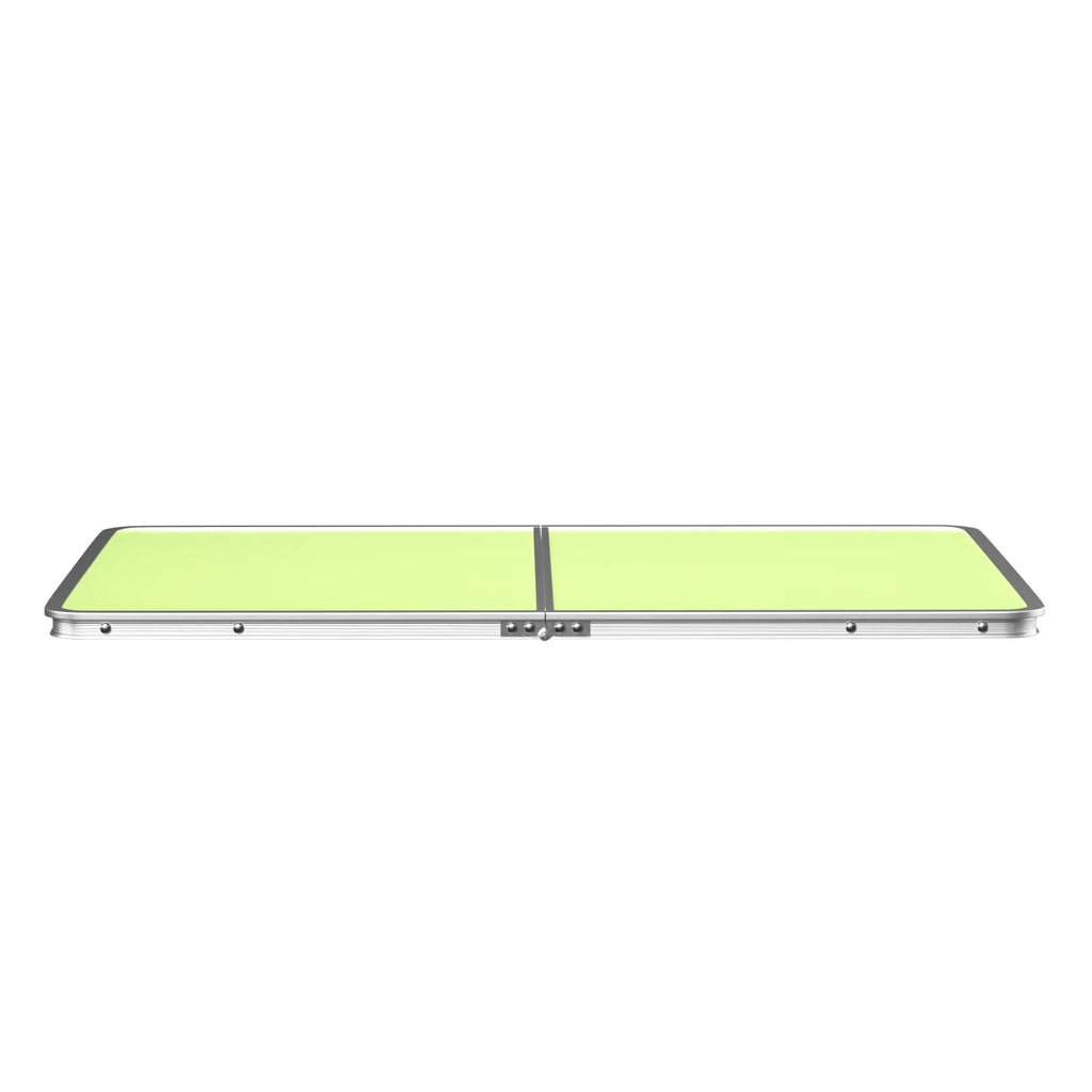Mini Folding Picnic Table with Carry Handle, Aluminum Frame, Laptop Table for Sofa Bed Couch Floor, 60x40x24cm, Green/White