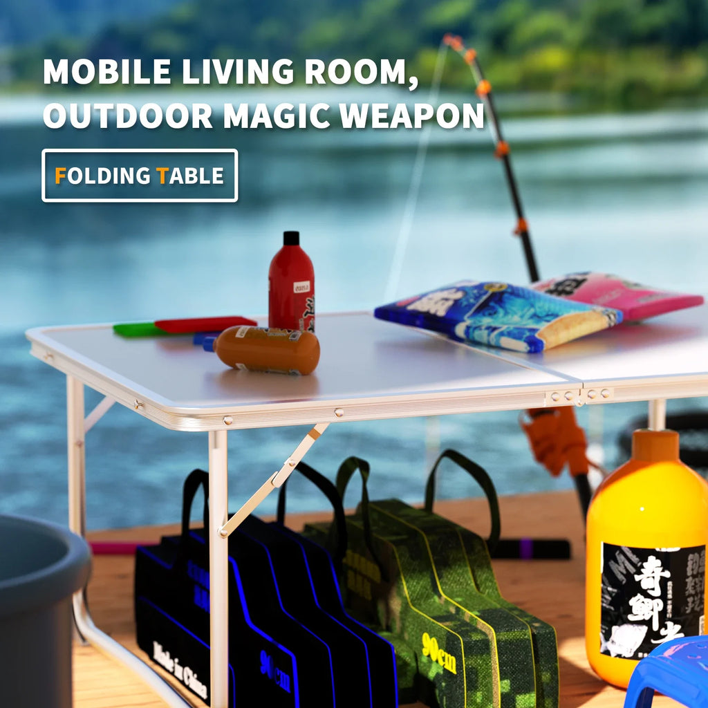 Mini Folding Picnic Table with Carry Handle, Aluminum Frame, Laptop Table for Sofa Bed Couch Floor, 60x40x24cm, Green/White