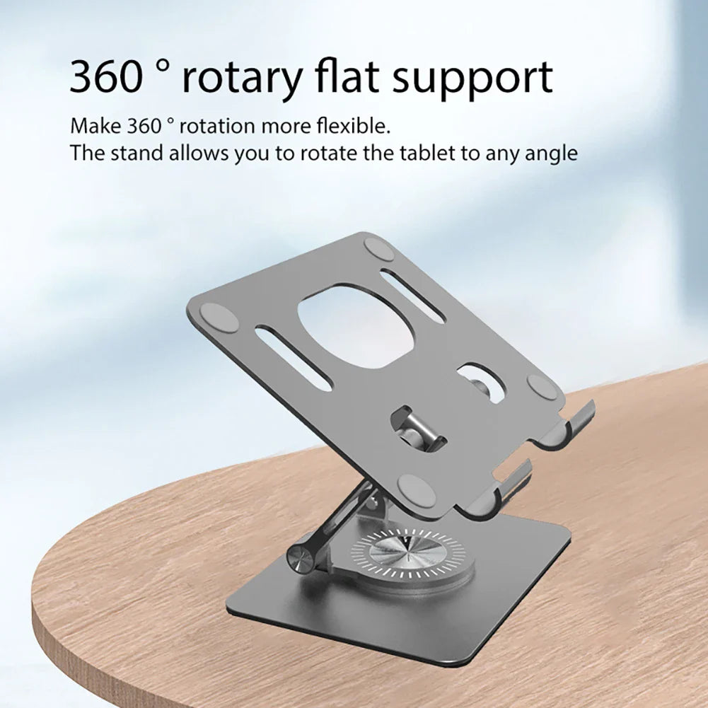 Foldable Bracket Stand 360 Degree Rotating Hollowed Tablet Holder Anti Slip Tablet Holder Desk Height Adjustable for 4.7-12 Inch
