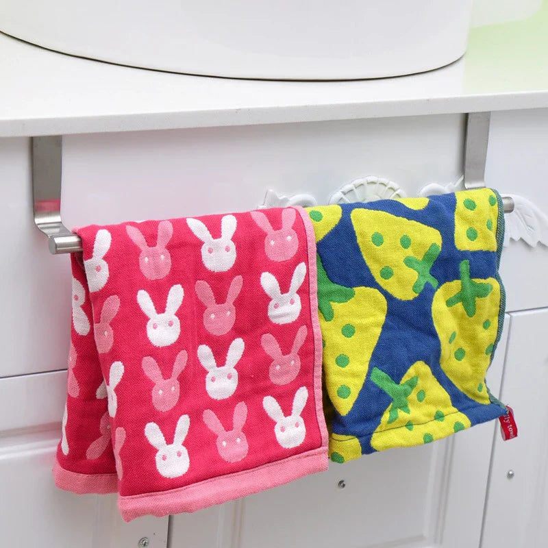 Kitchen Cabinet Door Towel Bar Stainless Steel Door Back Towel Hanging Holder Bathroom Punch-free Towels Hooks  Home Organizer