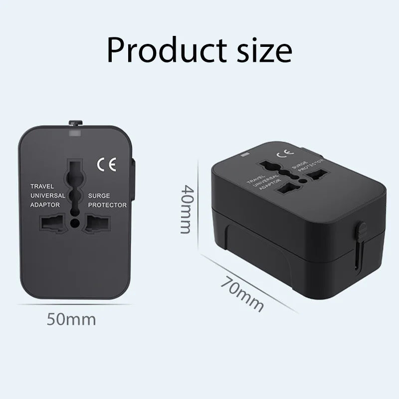 Global Universal Conversion Travel Plug USB Sockets EU US AC Power Adapter Converter With Child Protection Safety Cover Locking