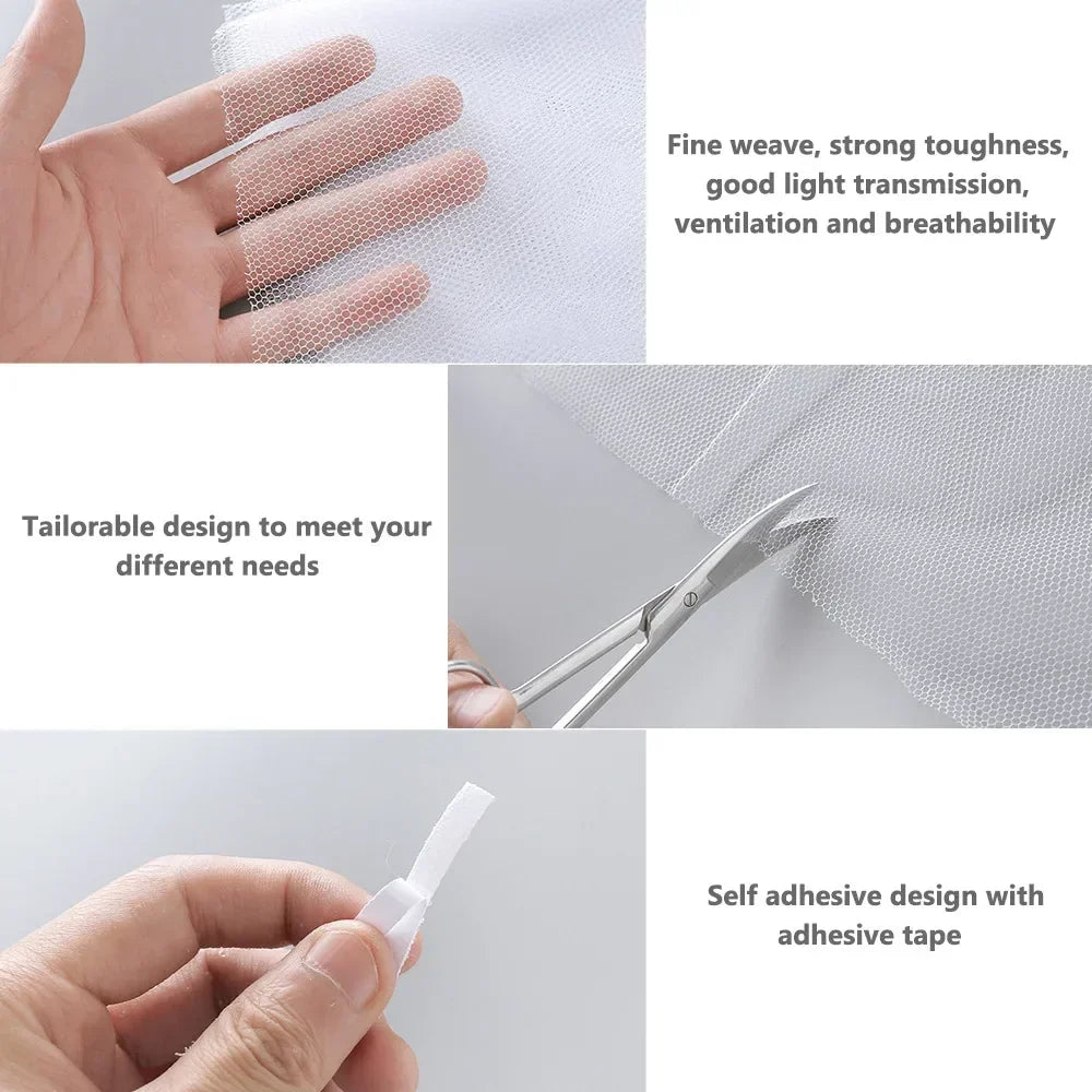 DIY Mosquito Net Self-adhesive Indoor Anti-insect Fly Screen Curtains Window Net Protections Mesh Home Textile Bed Garden