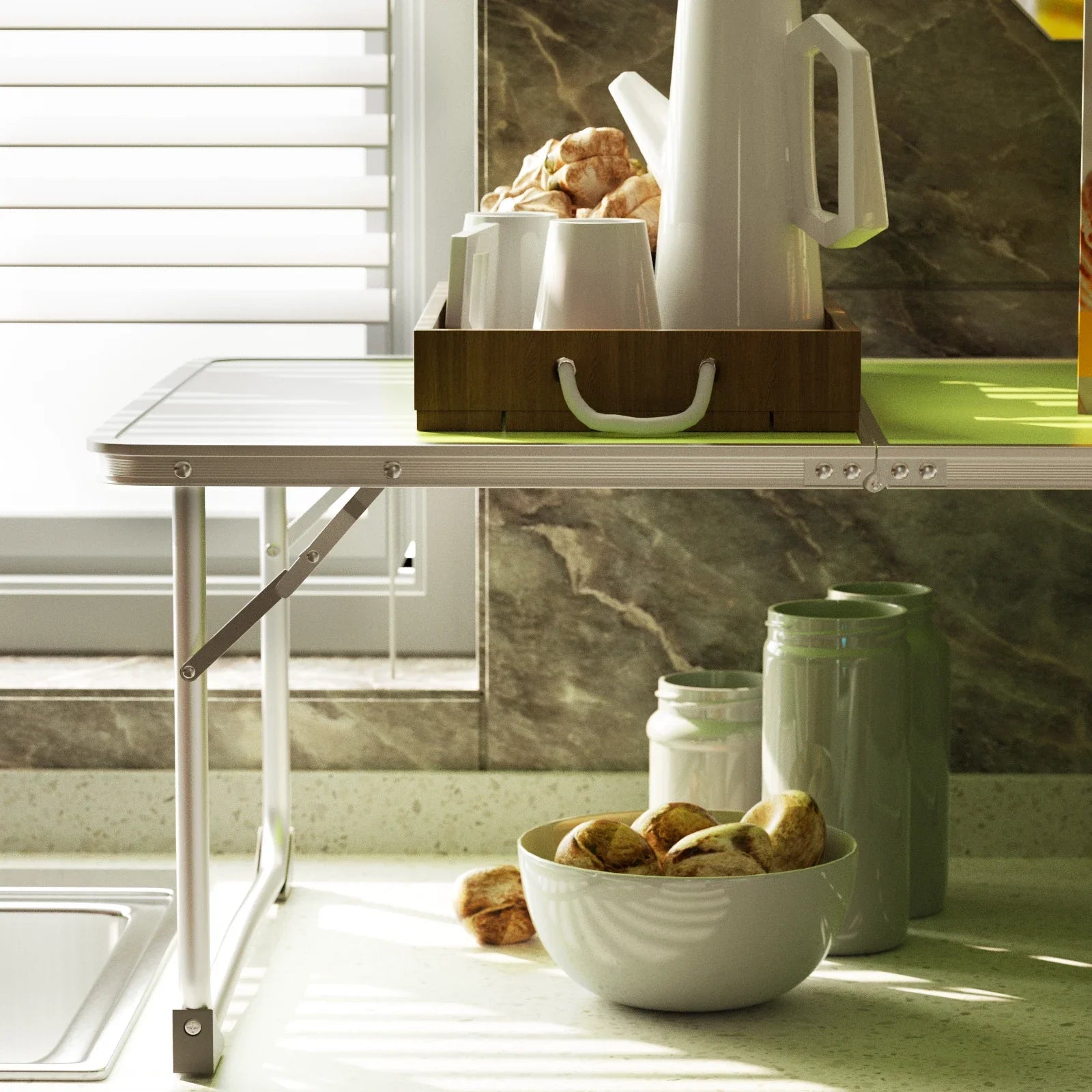 Folding Table Desk Indoor Table Bed Sofa Tray Lap Standing Desk Stand Reading Holder Outdoor Table for Picnic Camping BBQ Party