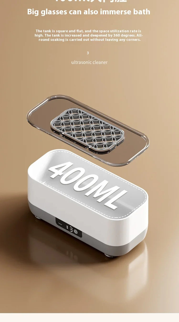 Ultrasonic Cleaning Machine USB Rechargeable High Frequency Vibration Wash Cleaner Jewelry Glasses Braces Cleaner