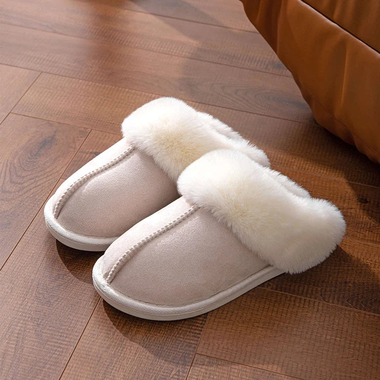 Furry Home Slippers Women 2024 Winter Designer Shoes Ladies Flats Casual Warm Plush House Fur Slides Couple Footwear Large Size