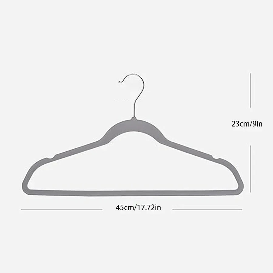 10/20/30pcs Velvet Hanger, Heavy Duty Non-Slip Hanger for Coat Pants and Formal Wear, Space Saving Garment Felt Hanger