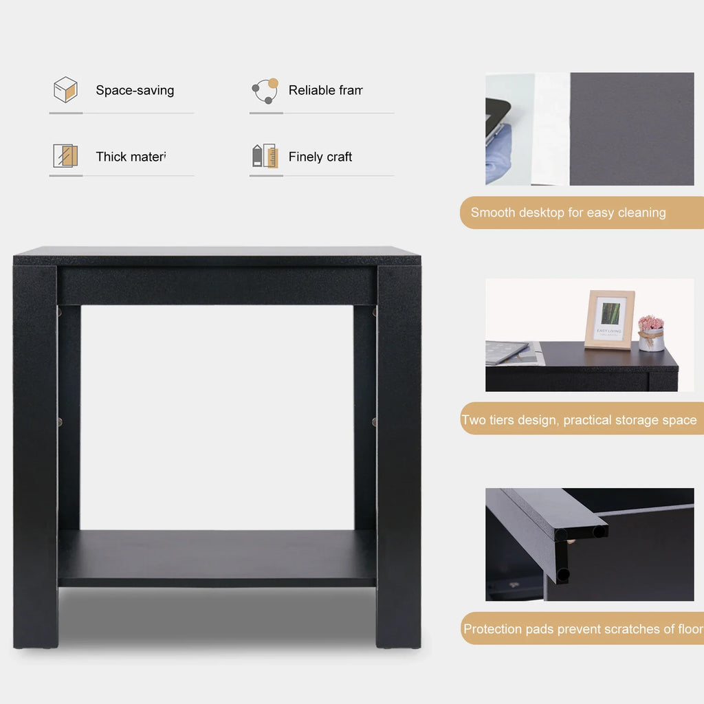 Modern Black Coffee Table Small Wood Narrow Sofa Side End Table Nightstand TV Stand Living Room Furniture