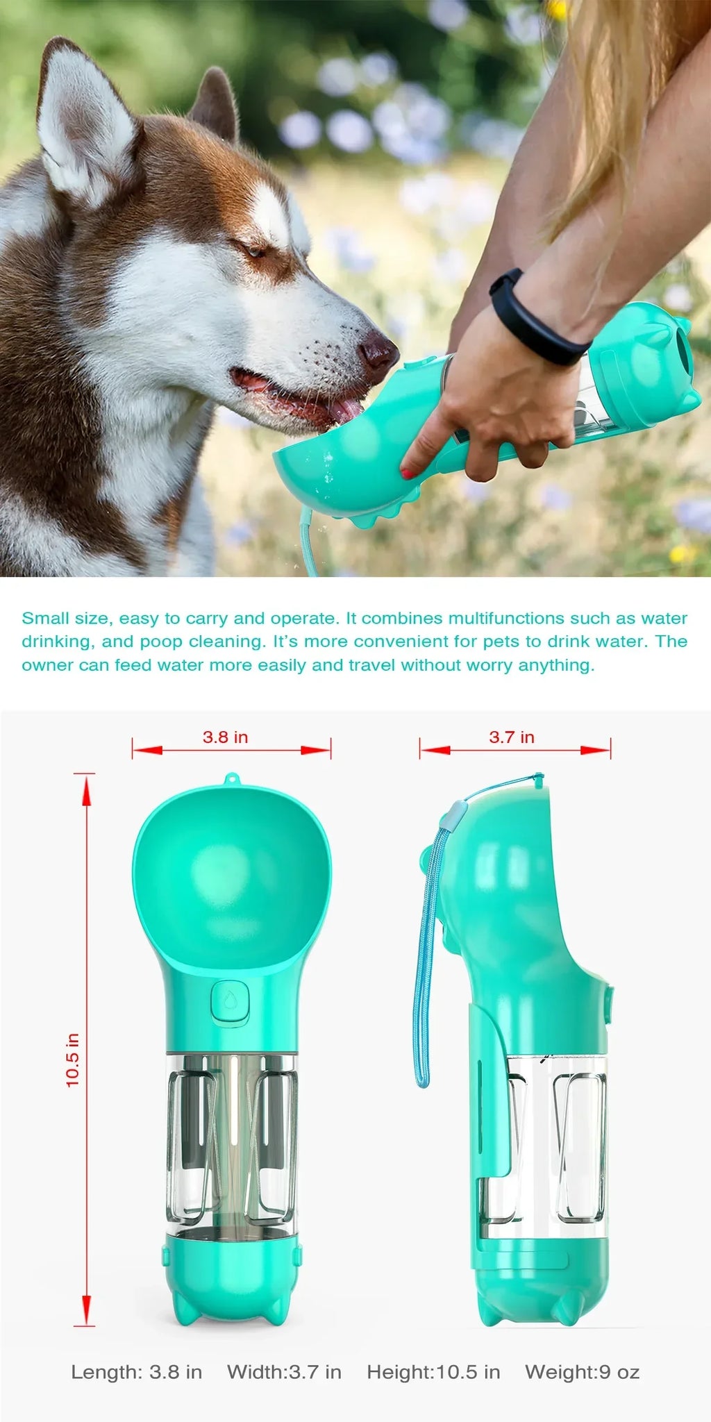 Portable Pet Dog Water Bottle For Small Large Dogs Travel Puppy Cat Drinking Bowl Outdoor Pet Water Dispenser Feeder wiht shovel