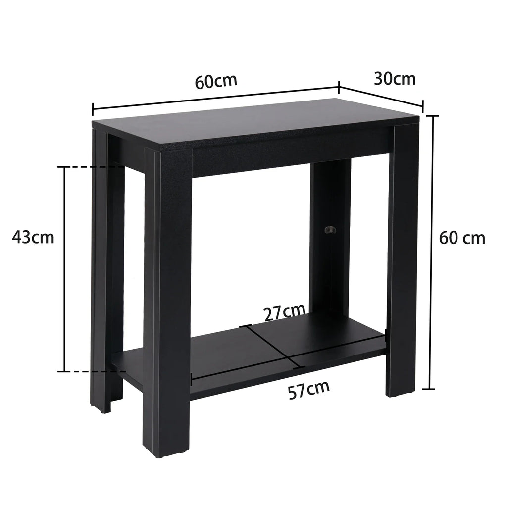 Modern Black Coffee Table Small Wood Narrow Sofa Side End Table Nightstand TV Stand Living Room Furniture