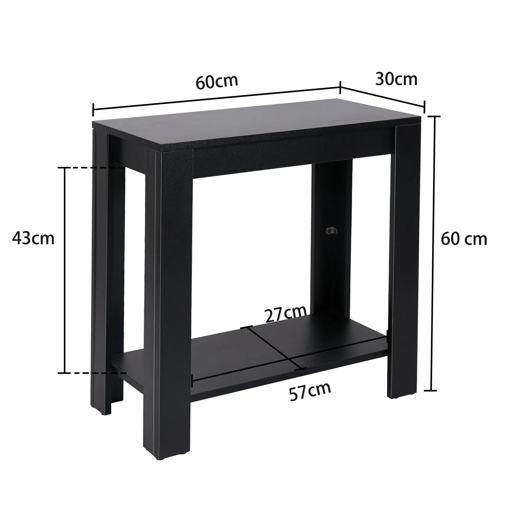 Modern Black Coffee Table Small Wood Narrow Sofa Side End Table Nightstand TV Stand Living Room Furniture