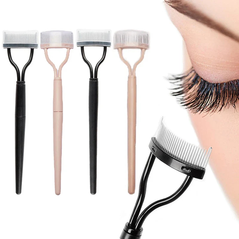 Eyelash Separator Metal Teeth Foldable Eyelash Curler Beauty Makeup Stainless Eyelash Brush Comb Mascara Curl Makeup Tool