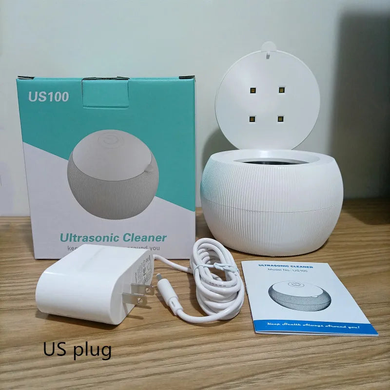 Home appliance mini portable rechargeable denture ultrasonic cleaner with uv sterilizer for daily disinfeciton