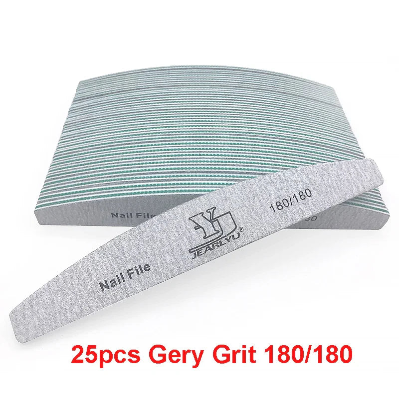 5/25Pcs/Lot Nail File Mix Color 80/100/150/180/240 Grit Professional Sandpaper Cuticle Remover Buffer Files Manicure Tool Set