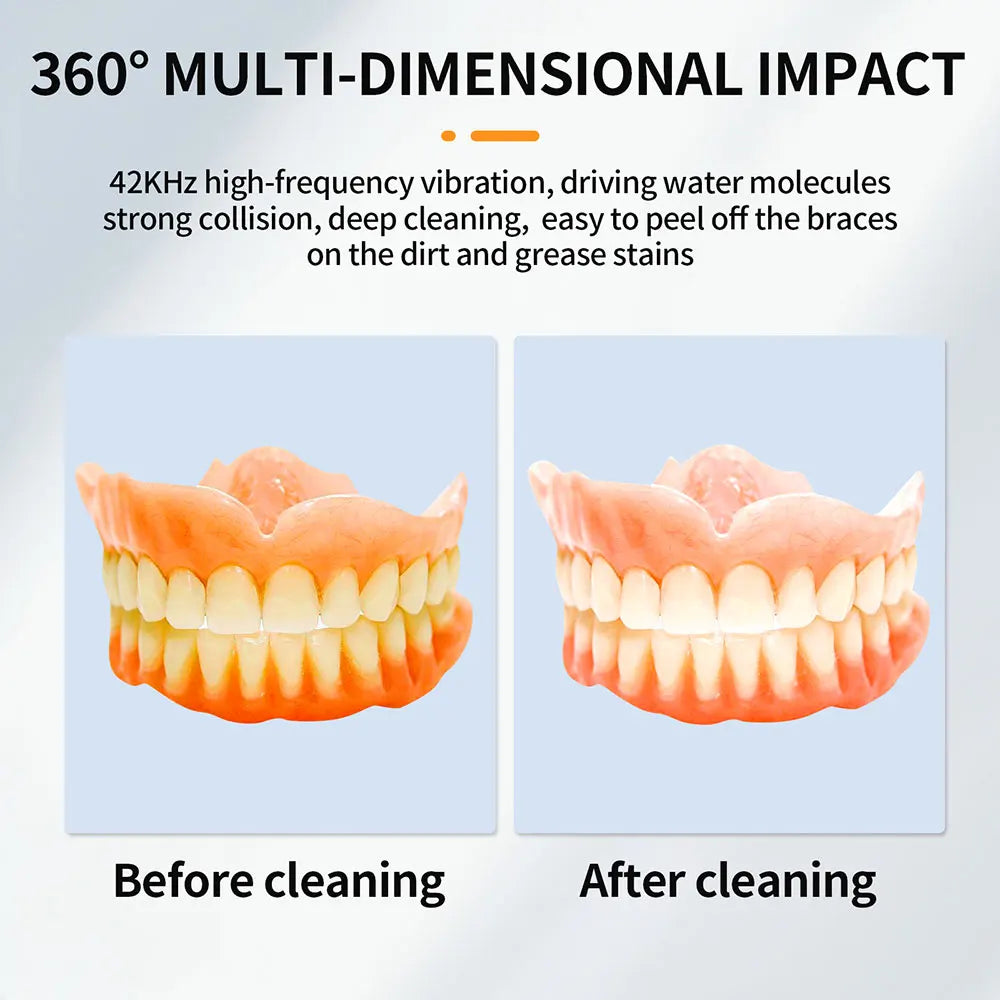 Household Ultrasonic Cleaner Ultrasound Jewelry Cleaner UV Light Sterilization Ultrasonic Dentures Retainer Washing Machine