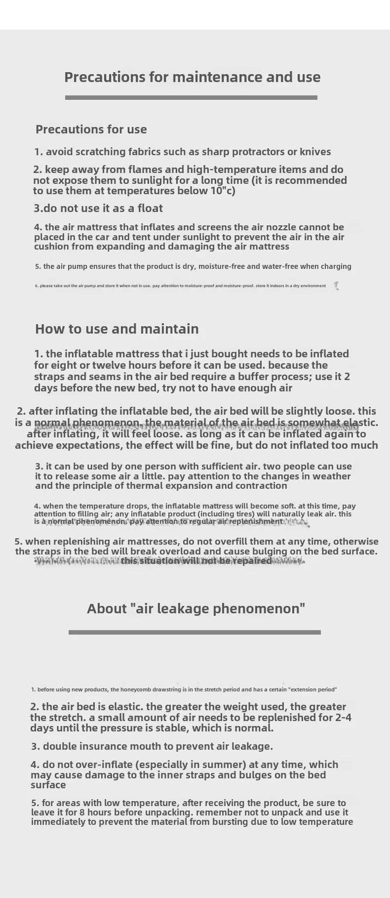 MOUNTAINHIKER 2025 Interior Air Mattress Glamping Mats PVC Inflatable Sleeping Mattress 1/3 Person Camping Bed Mat Built-in Pump