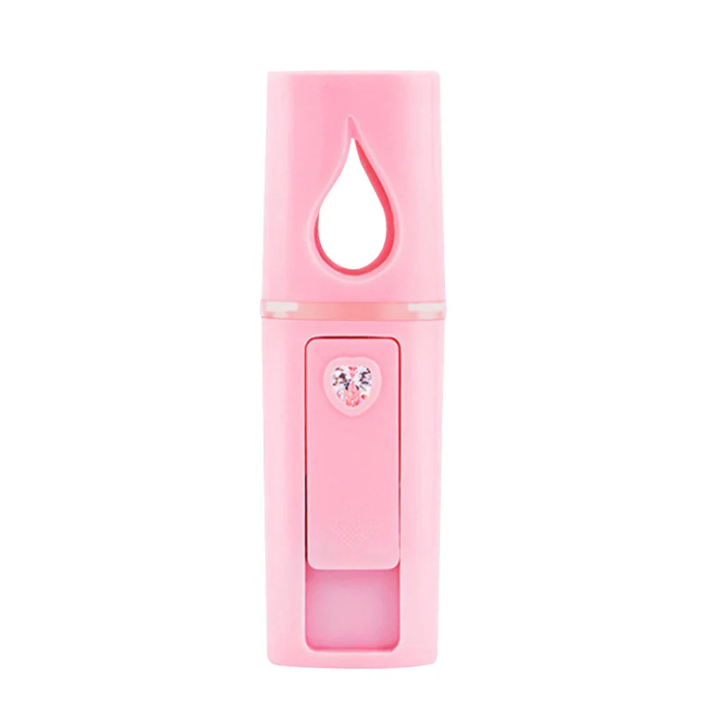 L2 Mini Nano Facial Mister with Top Mirror Portable USB Rechargeable Handy Cool Mist Sprayer Steamer Face Humidifier Atomizer