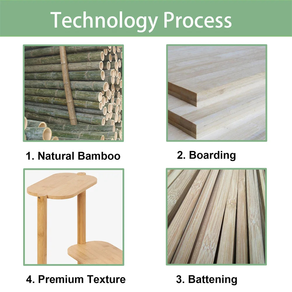 3 Tier Bamboo Corner Plant Stand - Indoor Flower Pot Shelf Display Holder for Home Garden