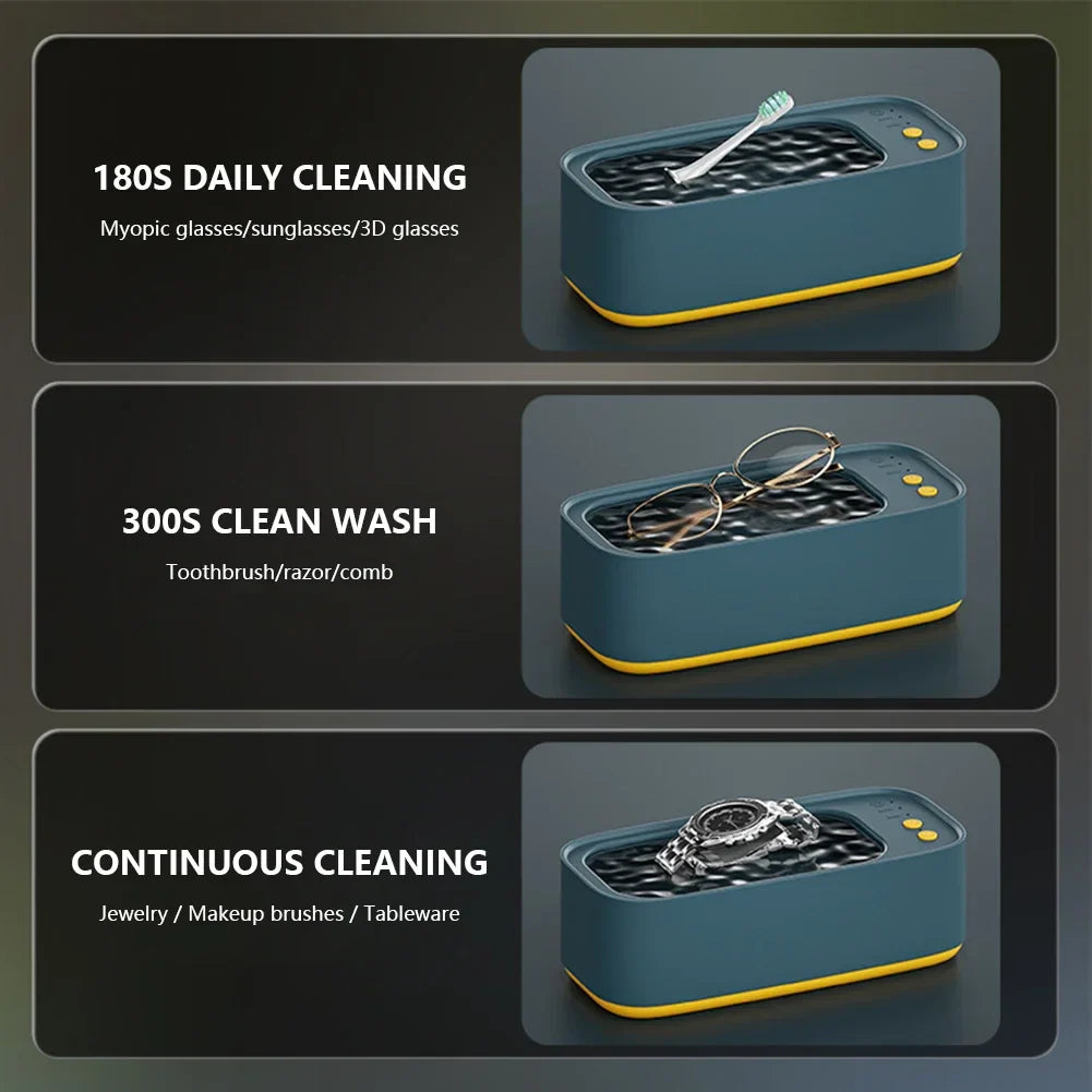 Ultrasonic Jewelry Eyeglasses Watches Cleaner Cleaning Machine 45KHZ with 500ML Sink for Eyeglass/Braces/Comb/Razor/Makeup Brush