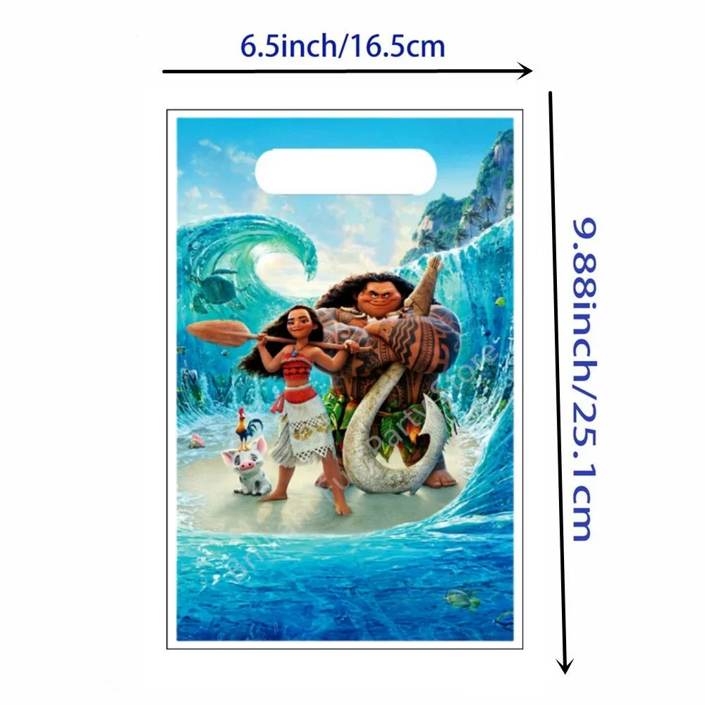 Oceania Vaiana Moana Gift Bags Goodie Bags Candy Sweet Loot Bag Moana Maui Birthday Party Favors Paper Bag Baby Shower