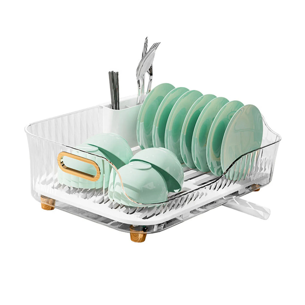 Dish Drying Rack Bowl Plate Storage Dish Drainer Rack with Drainboard for Kitchen Counter and Sink