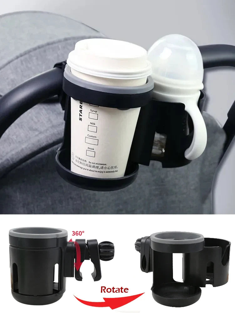 Stroller Cup Holder Phone Support Milk Bottle Drink Cup Holder Conversion 2 Cups for Universal Pram Baby Stroller Accessories