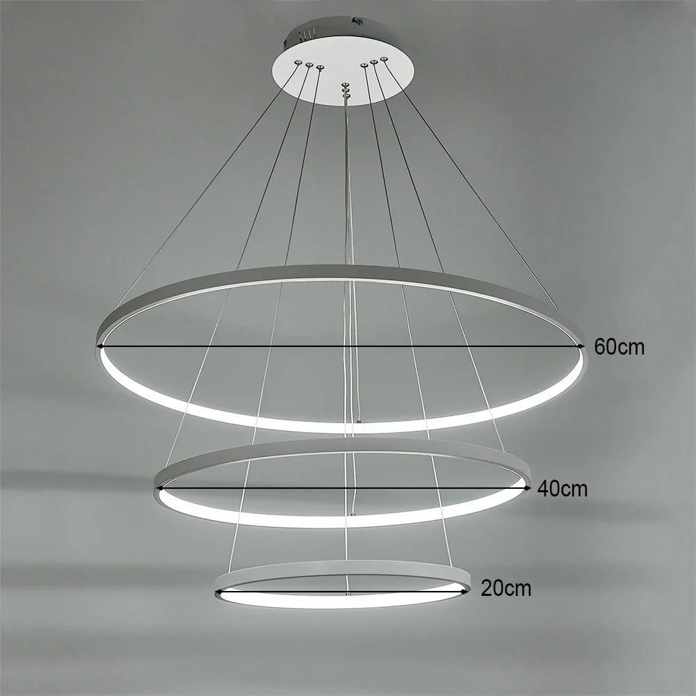 KOMORE Modern Tiered LED Ceiling Hanging Pendant Light Ceiling Lighting for Kitchen Dinning Table Hallway Entryway