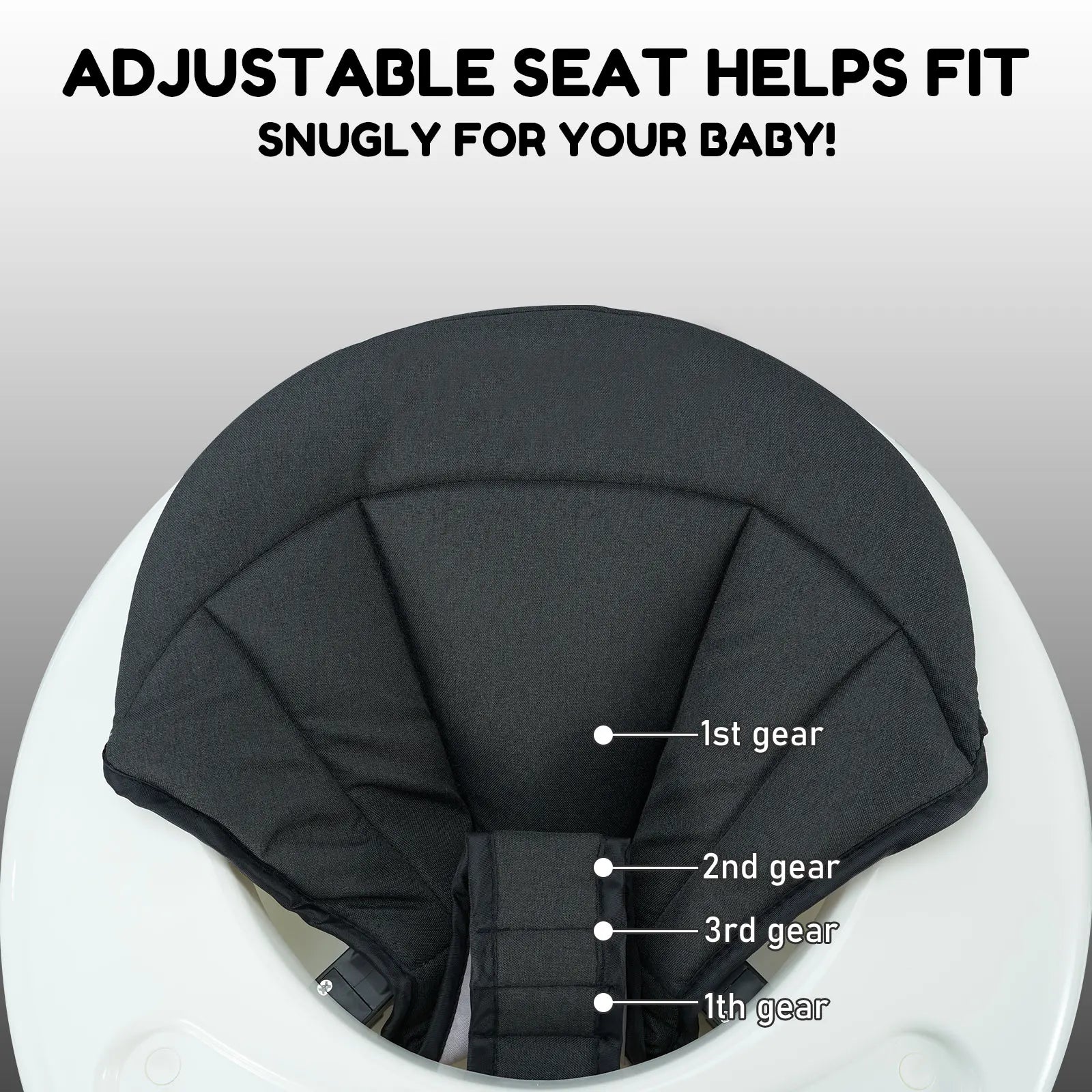 Baby Walker Foldable with 5 Adjustable Heights, Baby Walkers and Activity Center for Boys Girls Babies 7-18 Months, Baby Walker