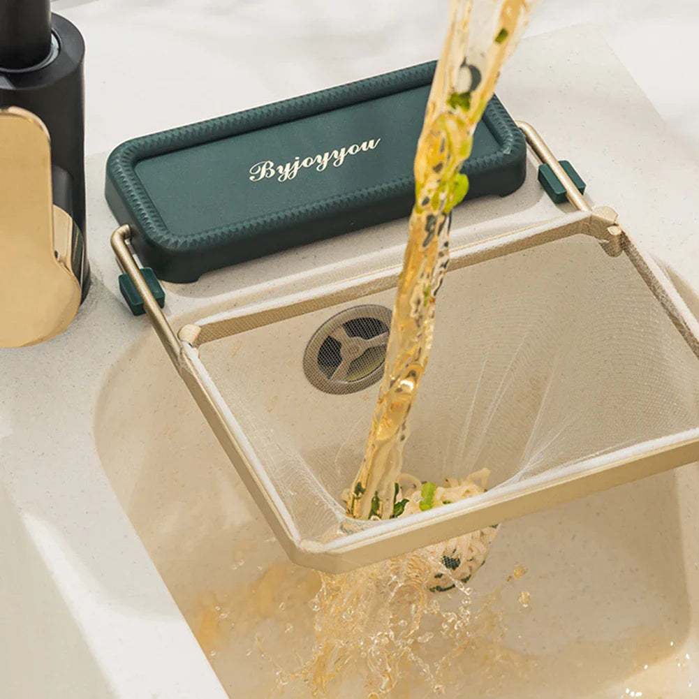 Suction Cup Sink Strainer,Drainage Rack with Fiter Mesh for Filtering Kitchen Waste,Triangle Corner Sink Strainer Basket