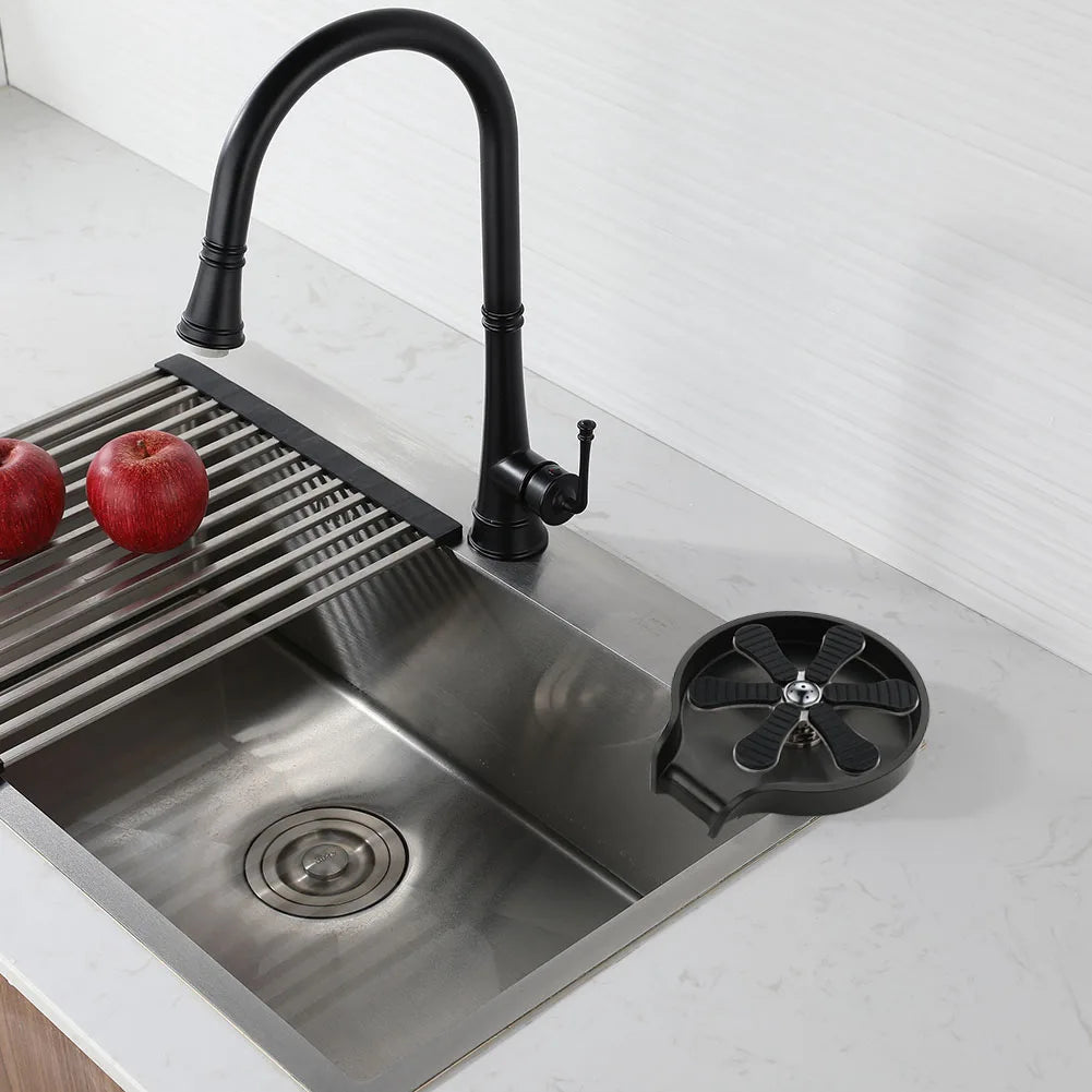 Stainless Steel Cup Washer Bar Glass Rinser Automatic High Pressure Glass Cup Washer Kitchen Sink Beer Milk Tea Cup Cleaner