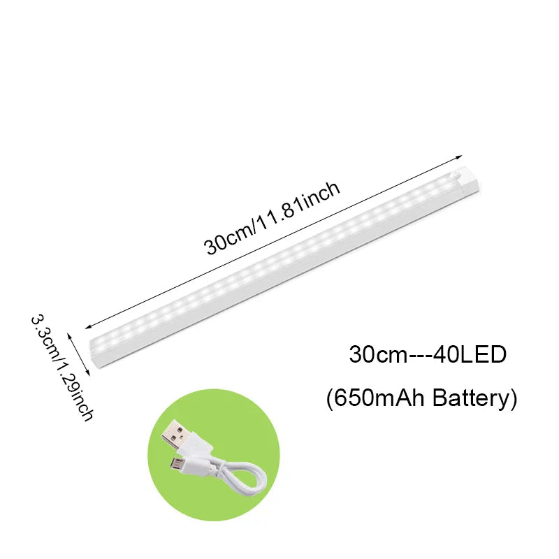 LEDs Under Cabinet Night Light USB Rechargeable Motion Sensor Closet Light Kitchen Bedroom Lighting Kitchen Wall Lamp