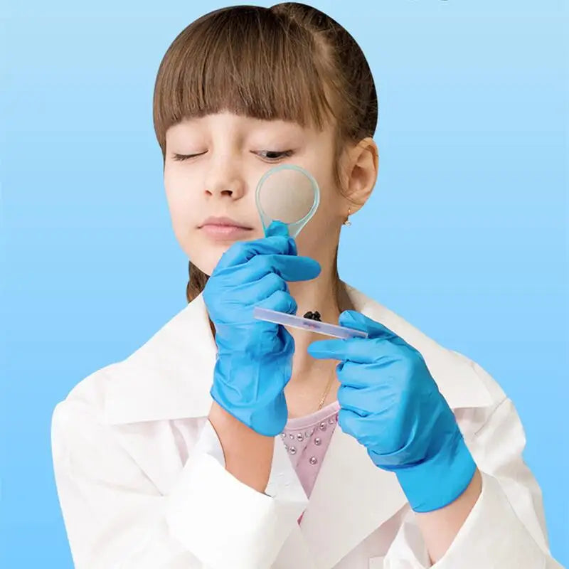 Kids Disposable Nitrile Gloves Children Powder Latex Free Household Cleaning Gloves Crafting Painting Gardening Washing Gloves