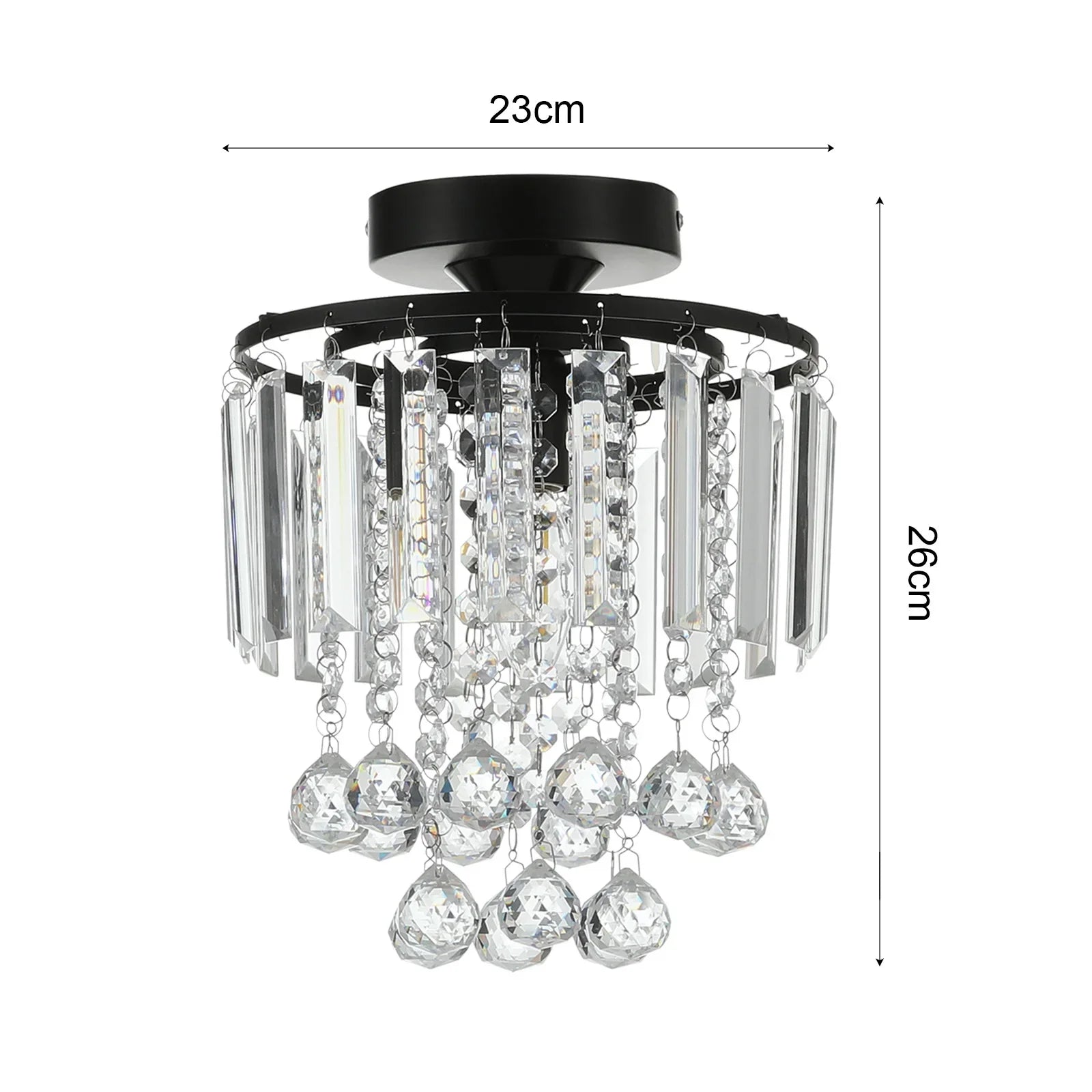 KOMORE Crystal Mount Ceiling Light 23cm /25cm / 30cm Dia for Living Room, Bedroom, Kitchen