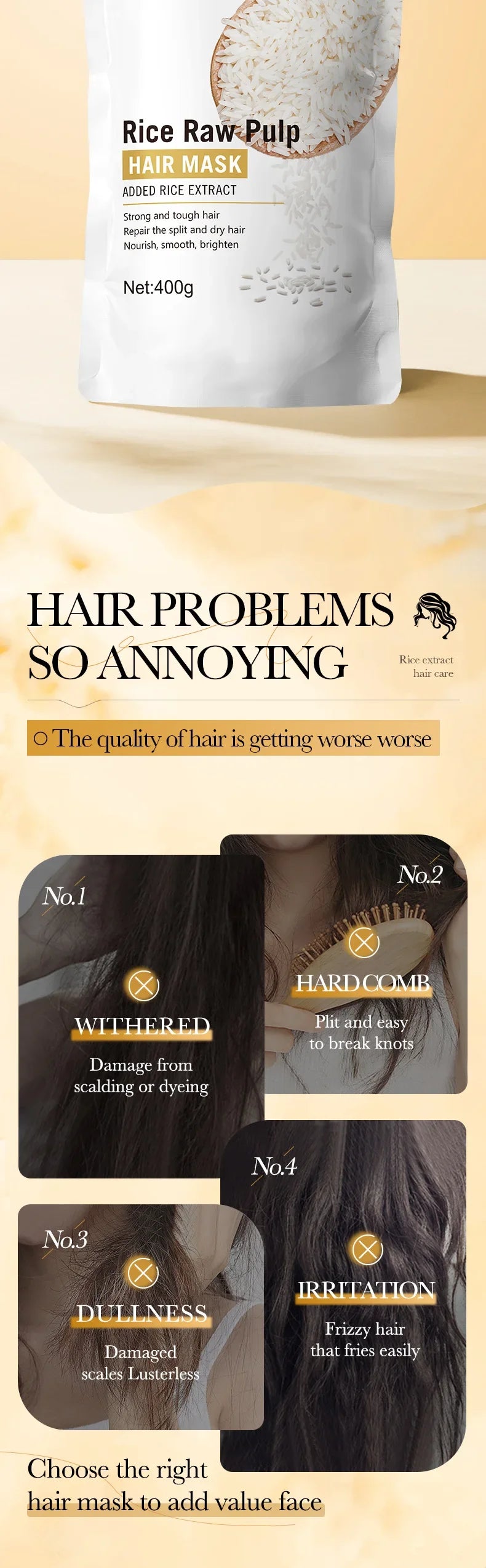 10/30/50/100/400g Magical Keratin Hair Mask 5 Seconds Repair Damaged Frizzy Hair Soft Smooth Shiny Rice Moisturizing Hair Care