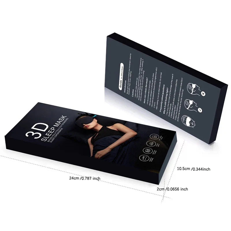 2pcs Total Blackout 3D Sleeping Mask, Super Lightweight & Silky Soft Eye Mask for Sleeping, Fully Adjustable Black