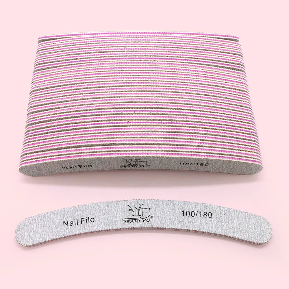 5/25Pcs/Lot Nail File Mix Color 80/100/150/180/240 Grit Professional Sandpaper Cuticle Remover Buffer Files Manicure Tool Set