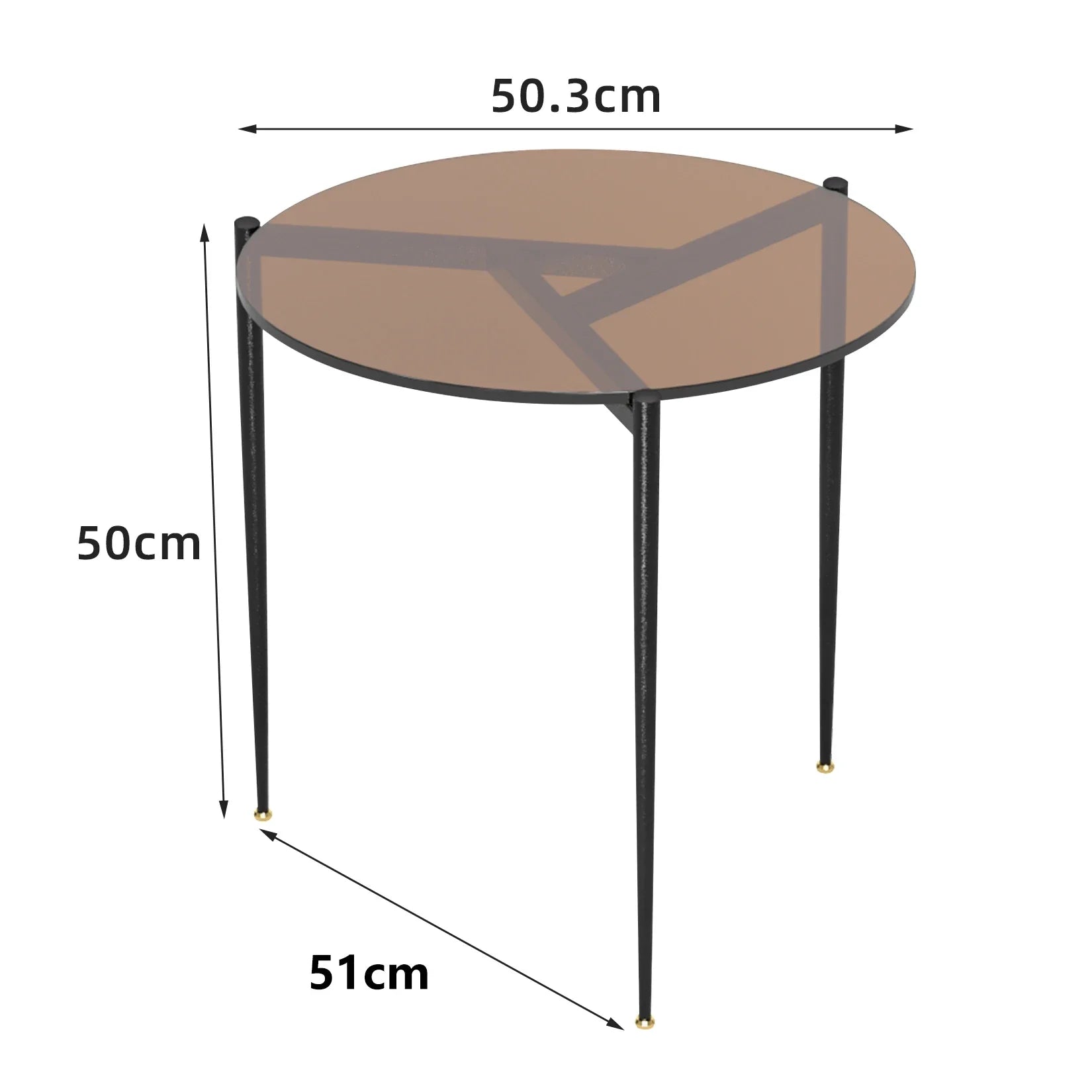 Modern Glass Coffee Table Side End Table Black Metal Legs Living Room Furniture Accent Table